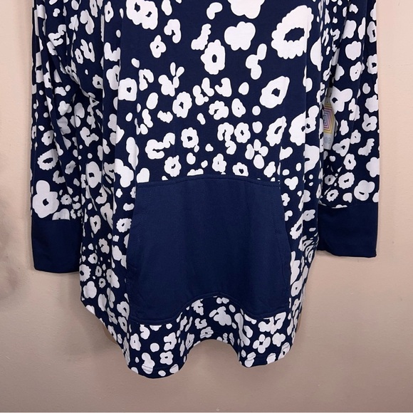 NEW 3XL Lularoe Amber Hoodie Blue White Floral Leopard Print Casual Comfortable - Picture 14 of 15